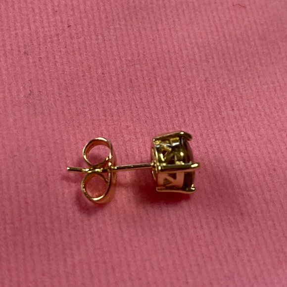 Peridot Earrings In Gold Filled Basket Mounting - Picture 2 of 4